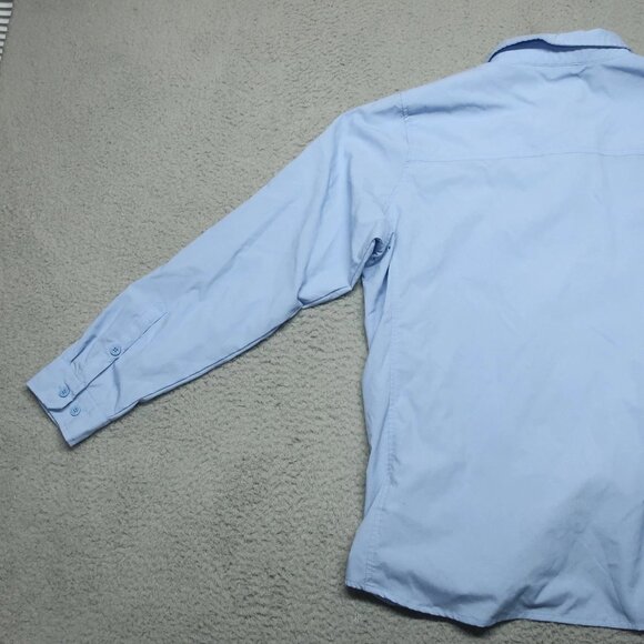 LL Bean Shirt Mens XL Blue No Fly Zone Safari Outdoor Vented Fishing Camp Pocket - Picture 11 of 15